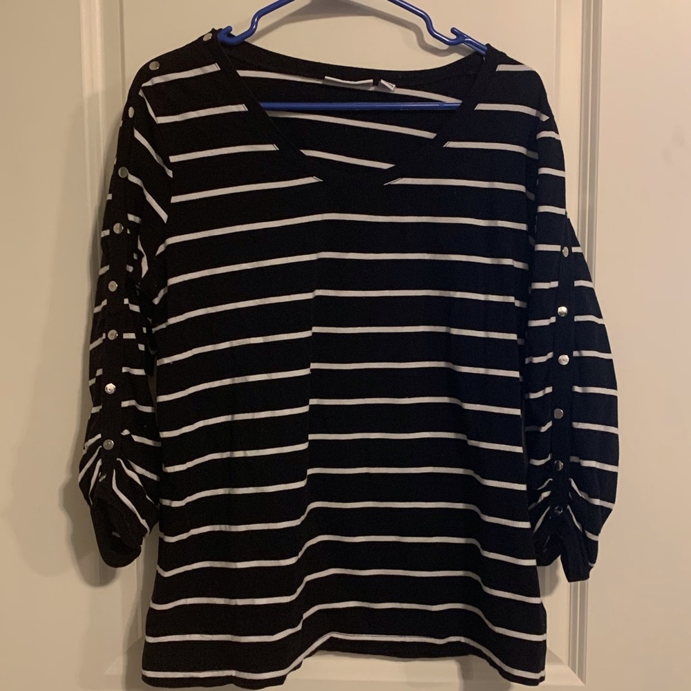 Susan Graver V-Neck 3/4 Sleeve Tunic